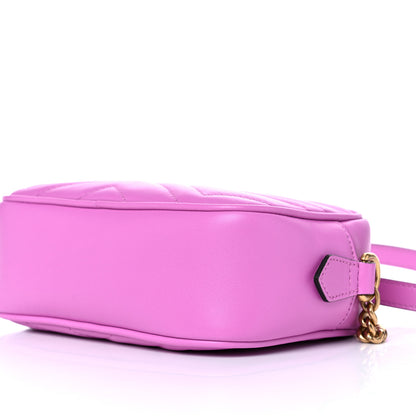 Gucci Calfskin Matelasse Mini GG Marmont Chain Shoulder Bag Candy Mousse 10 of 10