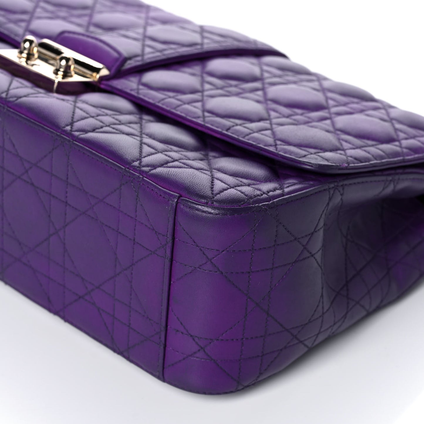 Lambskin Cannage Large Miss Dior Flap Purple