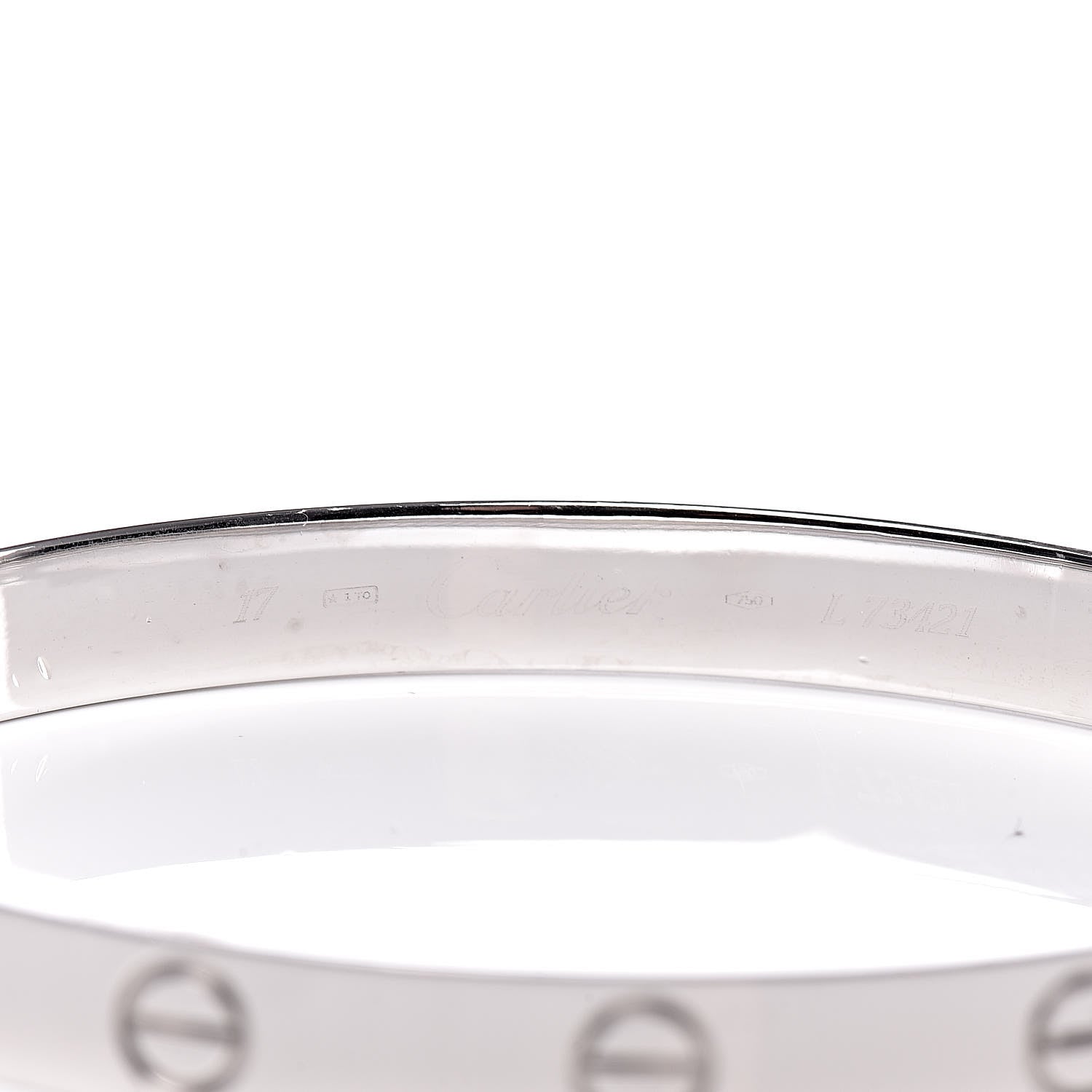 Cartier 18K White Gold LOVE Bracelet 17 4 of 6
