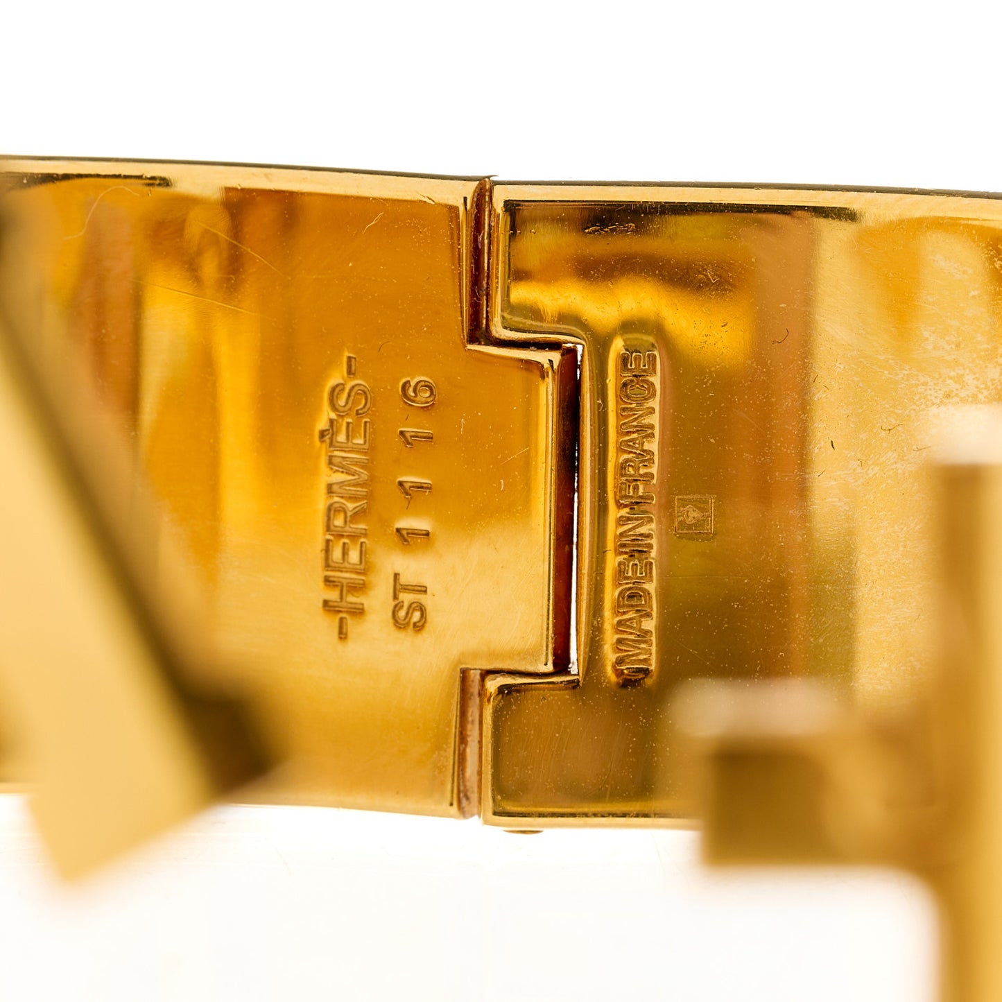 Enamel Wide Clic Clac H Bracelet PM Jaune Madras