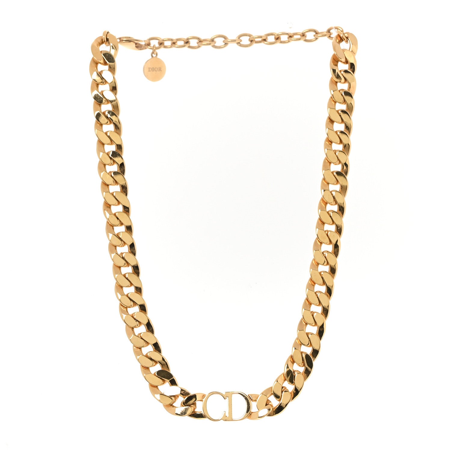 Christian Dior Metal CD Choker Necklace Gold 3 of 5