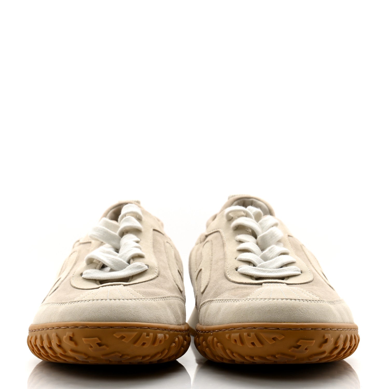 Hermes Suede Goatskin Jet Sneakers 37 Beige Esquisse Glaise