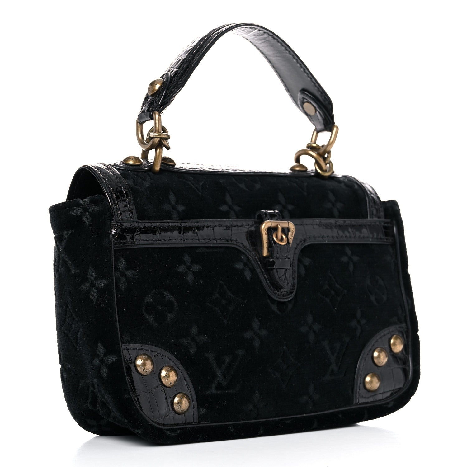 Louis Vuitton Monogram Velours Alligator Irvine Black 3 of 14