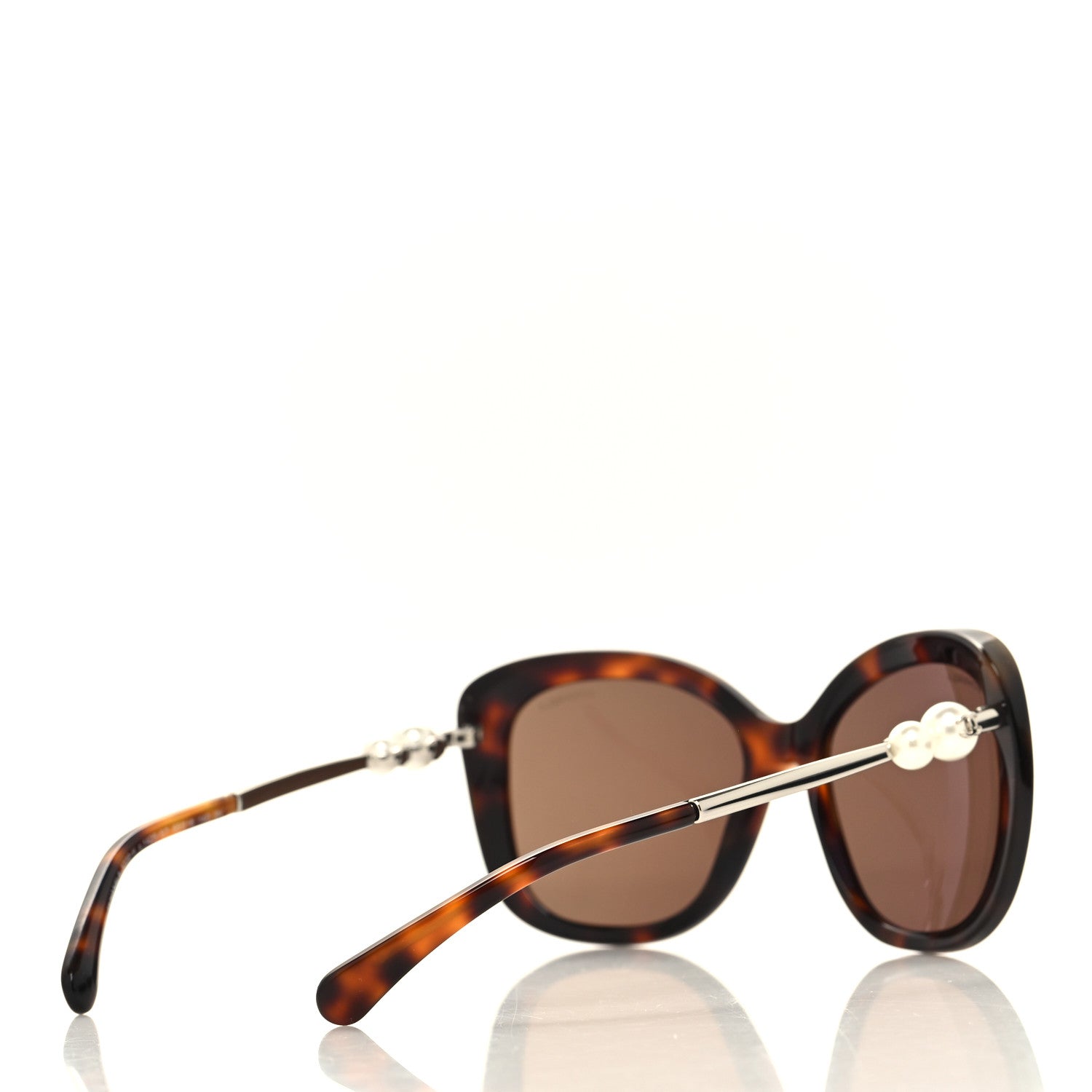 Chanel Acetate Pearl Winter Butterfly Sunglasses 5339-H Tortoise 4 of 8