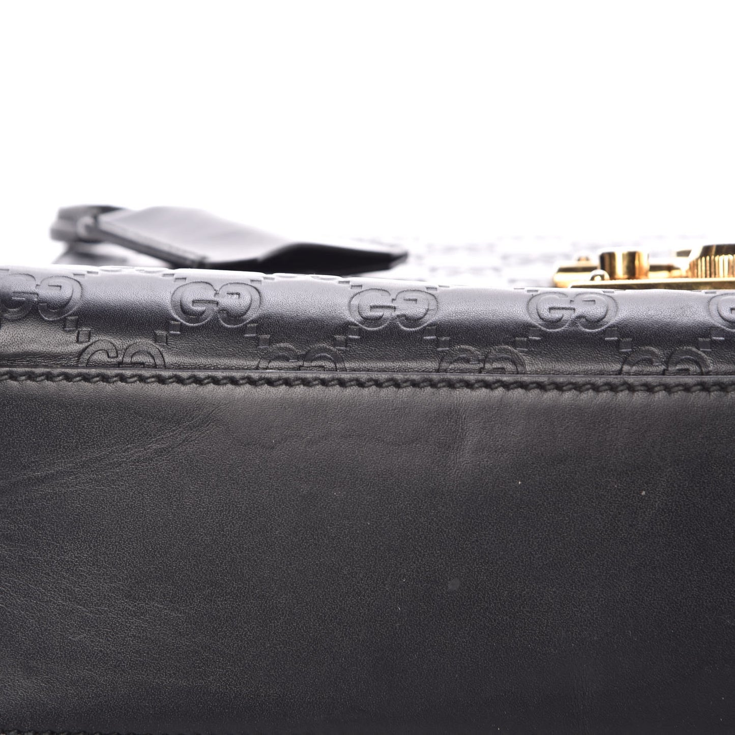Guccissima Medium Padlock Shoulder Bag Black