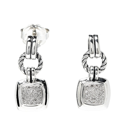 David Yurman Sterling Silver Diamond Petite Albion Drop Earrings 1 of 4