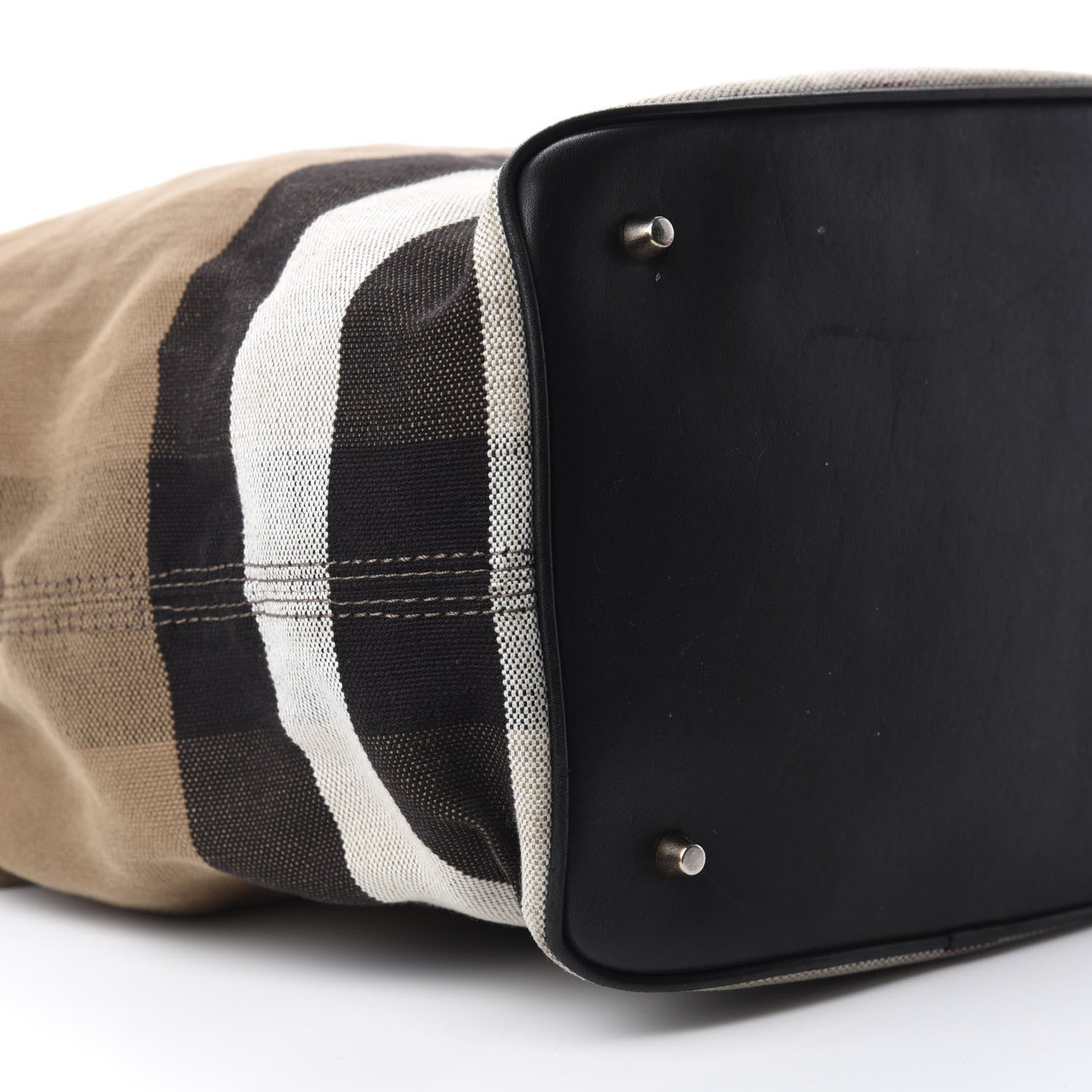 Burberry Canvas Mega Check Medium Ashby Hobo Black 7 of 12
