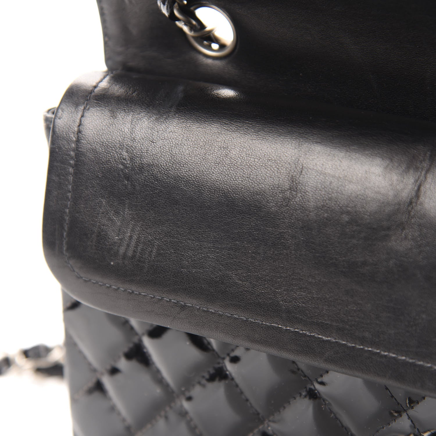 Chanel Patent Quilted Medium Double Flap Black 9 of 18