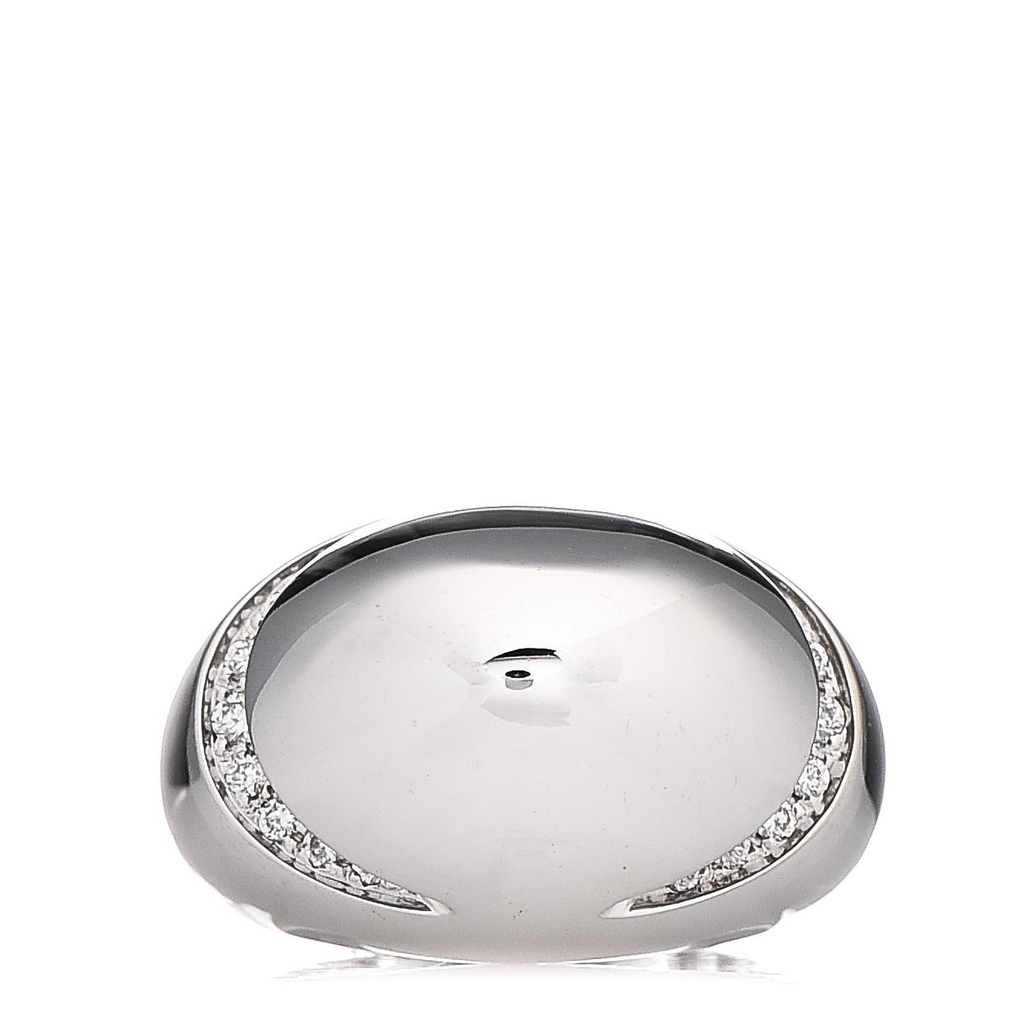 18K White Gold Diamond Dome Ring 49 4.75