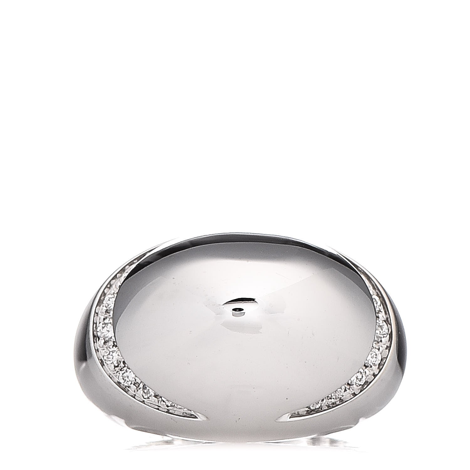 Bulgari 18K White Gold Diamond Dome Ring 49 4.75 1 of 8