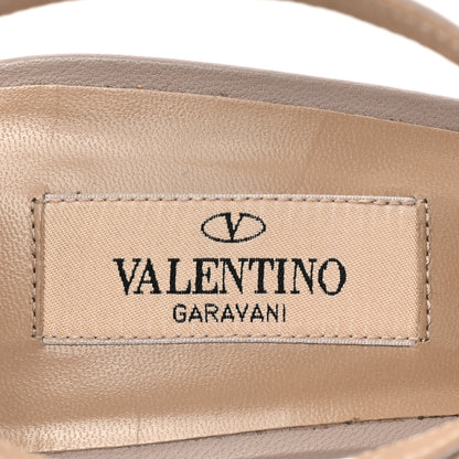 Valentino Garavani Nappa Rockstud Peep Toe Ankle Strap 105mm Sandals 40.5 Poudre 7 of 16