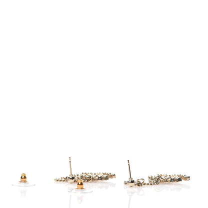 Chanel Crystal CC Drop Earrings Pink Grey Gold 3 of 5