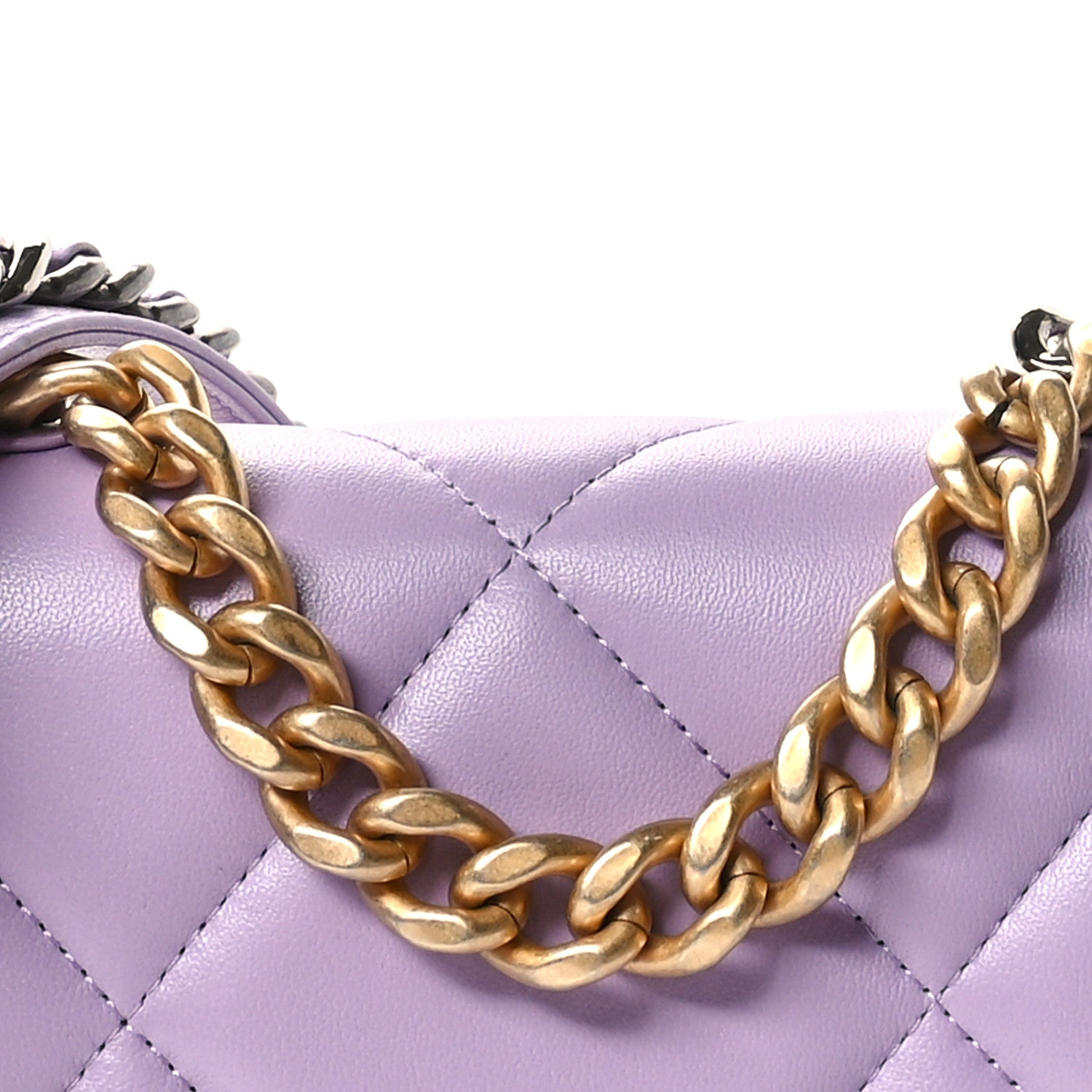 Chanel Lambskin Quilted Chanel 19 Wallet On Chain WOC Light Purple 9 of 12