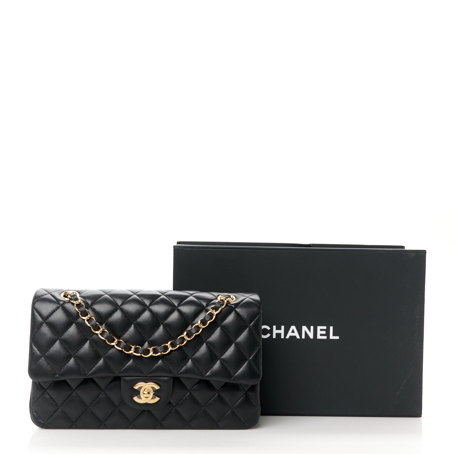 Chanel Lambskin Quilted Medium Double Flap Black 12 of 12