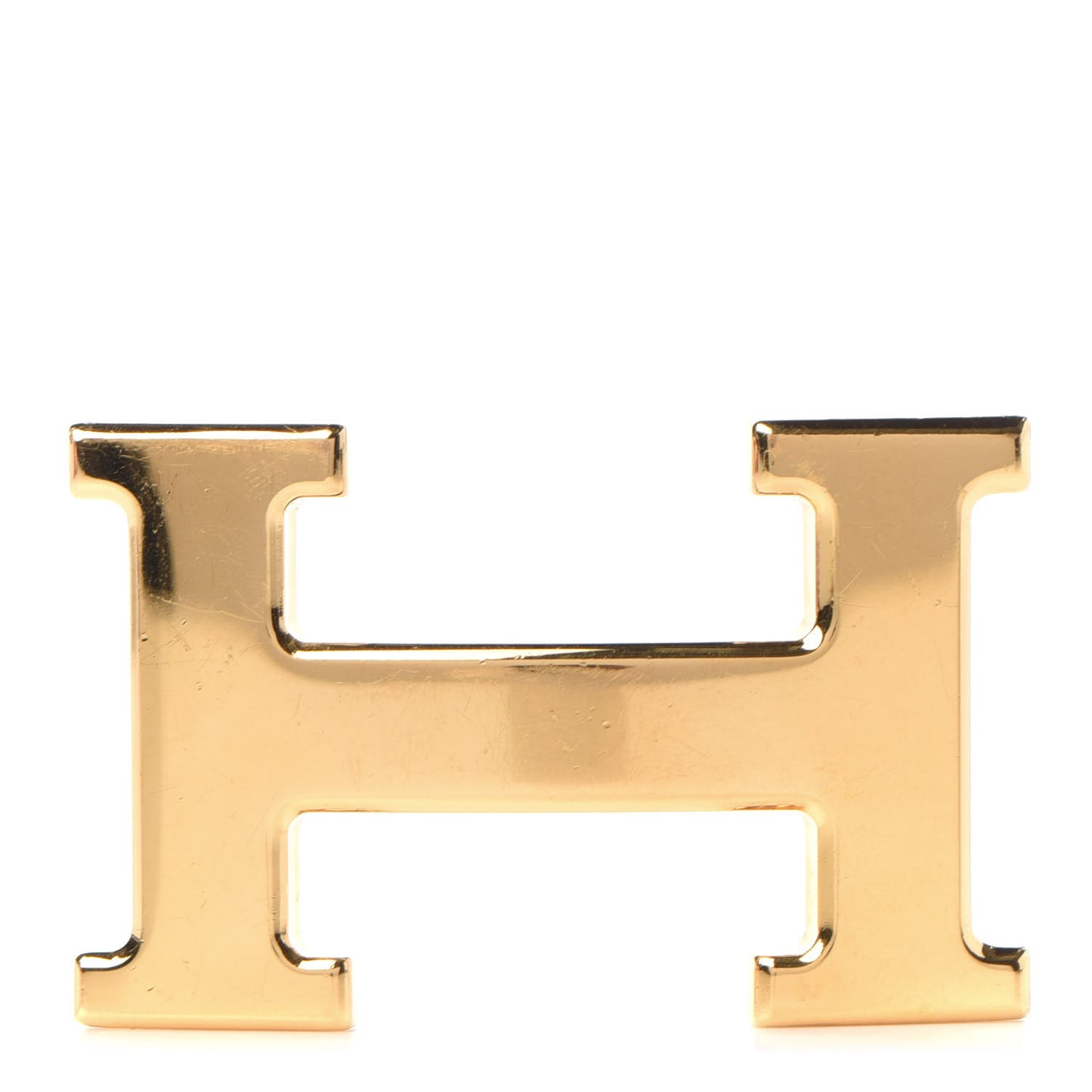 Polished 32mm H Belt Buckle Gold