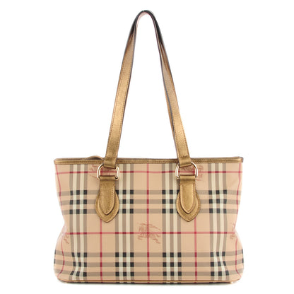 Burberry Haymarket Check Medium Regent Tote Gold 1 of 8
