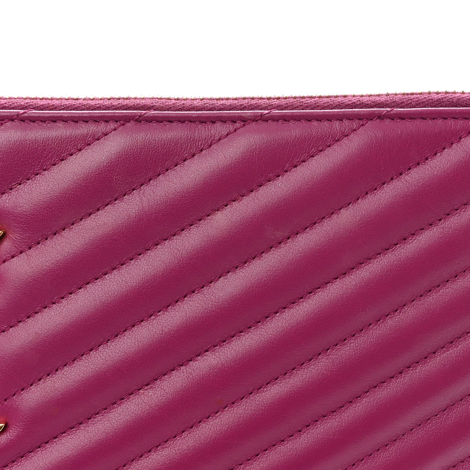 Saint Laurent Calfskin Matelasse Chevron Monogram Document Holder Dark Grape 13 of 14