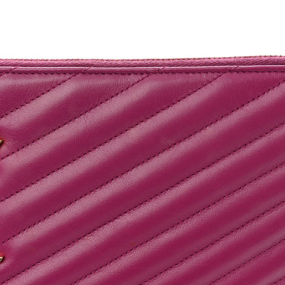 Saint Laurent Calfskin Matelasse Chevron Monogram Document Holder Dark Grape 13 of 14