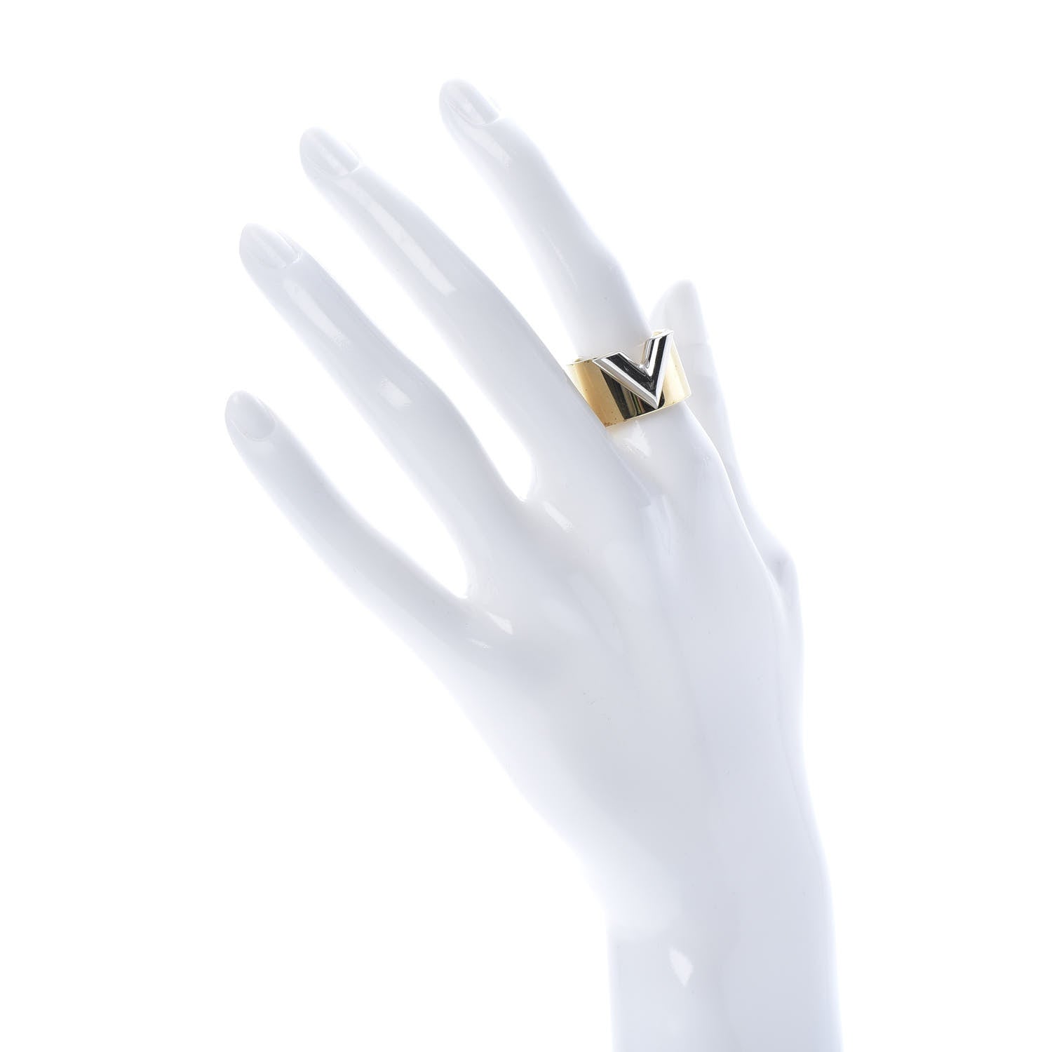 Louis Vuitton Brass Essential V Ring M Gold Silver 649349