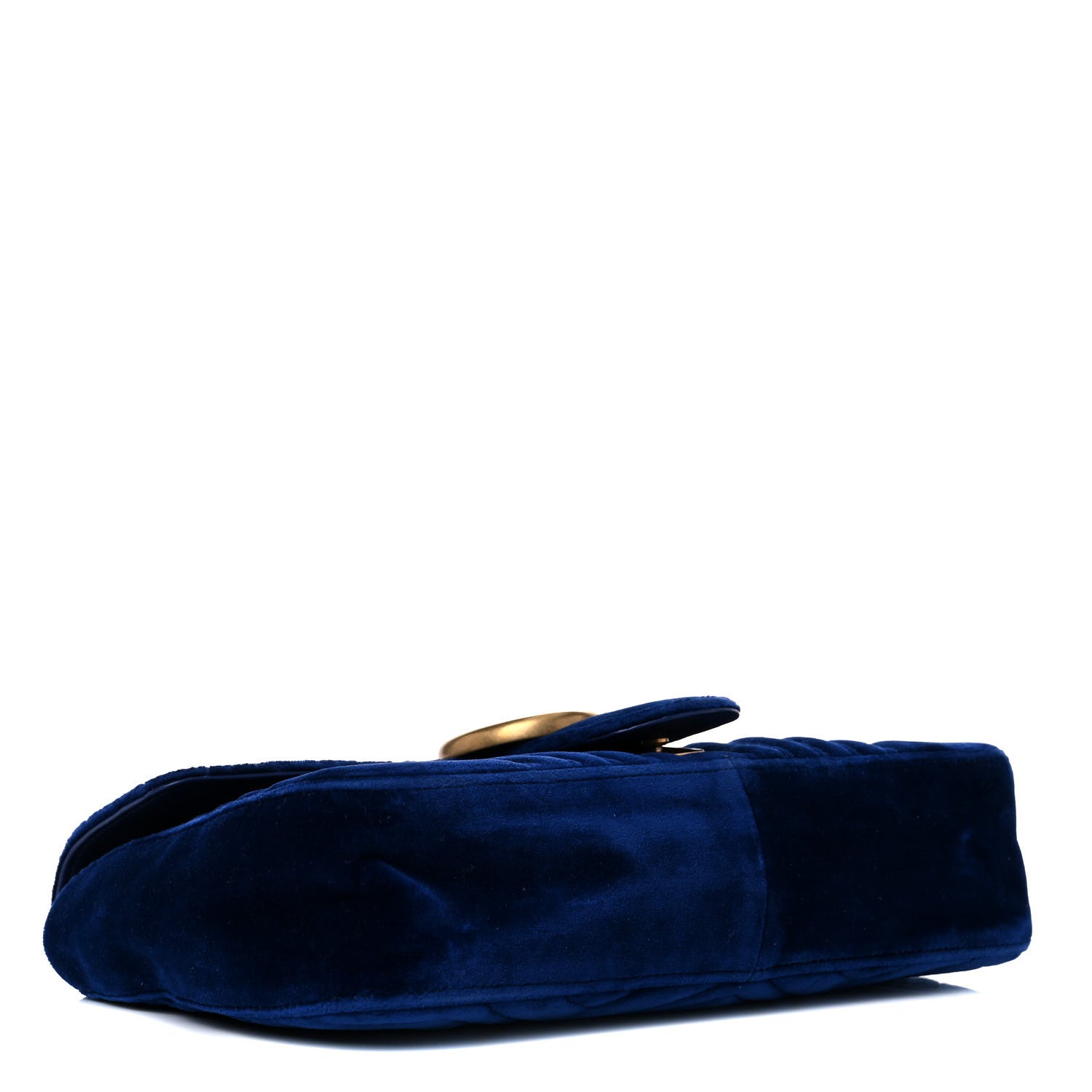 Gucci Velvet Matelasse Medium GG Marmont Shoulder Bag Cobalt Blue 4 of 16