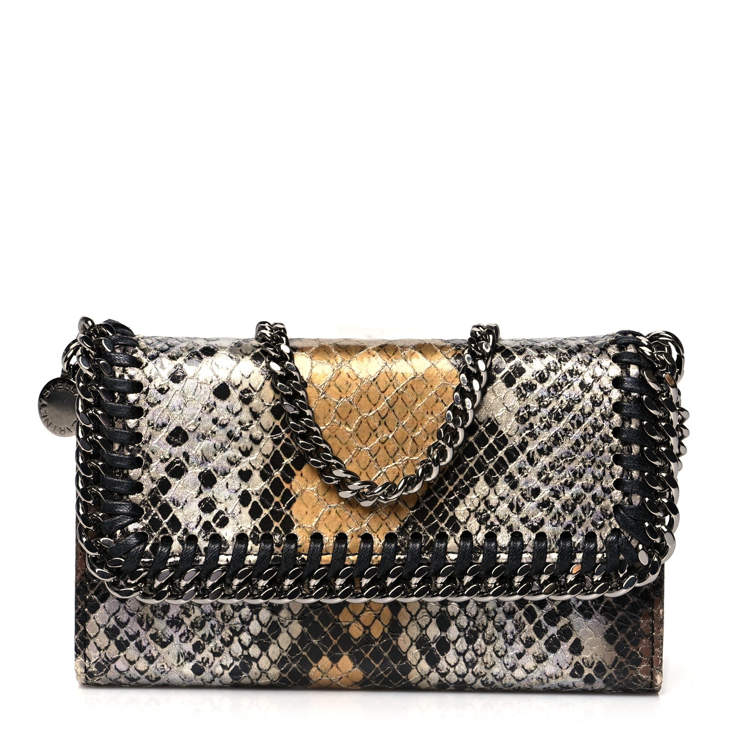 Snake Embossed Phone Holder Crossbody Black Multicolor