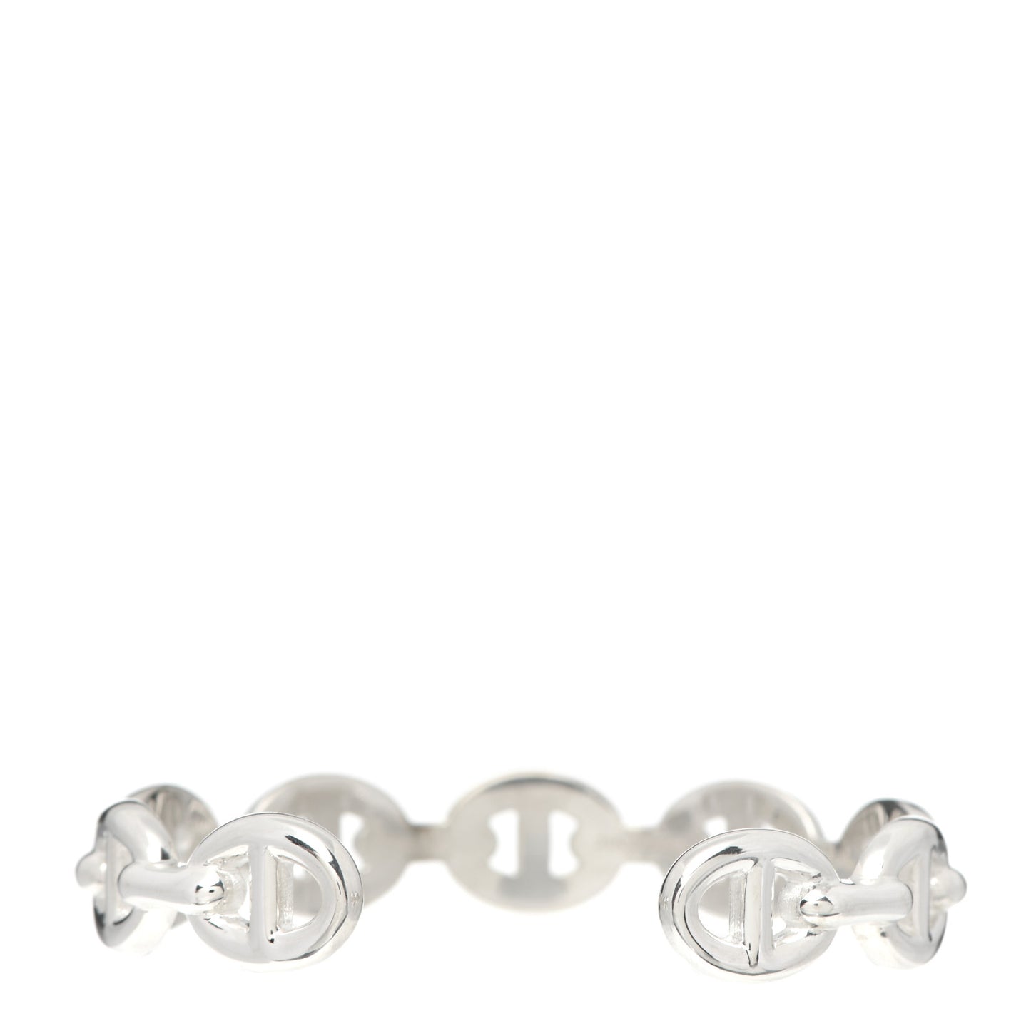 Sterling Silver MM Chaine d'Ancre Enchainee Cuff Bracelet SH