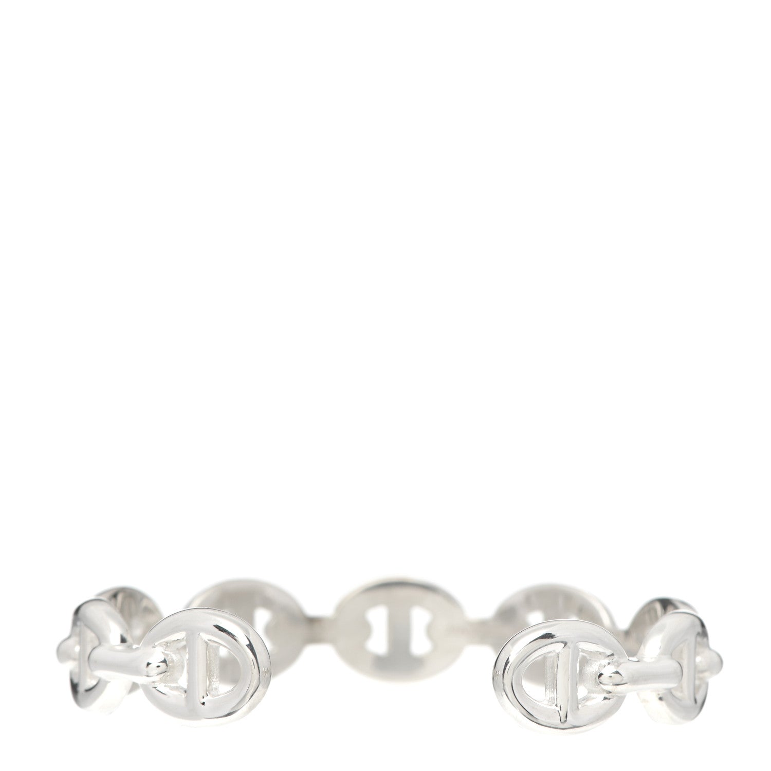Hermes Sterling Silver MM Chaine d'Ancre Enchainee Cuff Bracelet SH 3 of 7