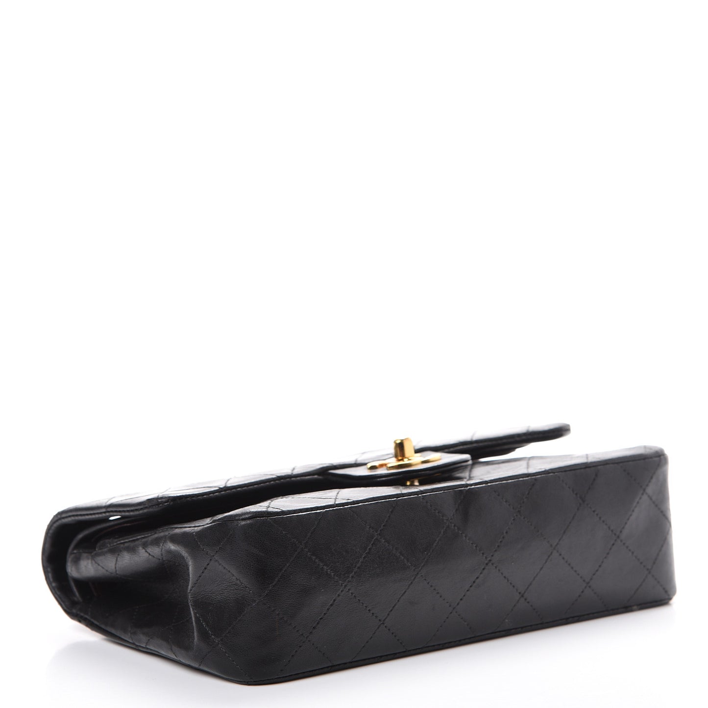 Lambskin Quilted Small Double Flap Black