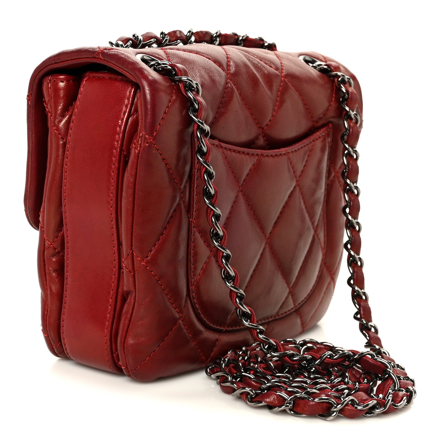 Lambskin Quilted Mini Chanel 3 Flap Red