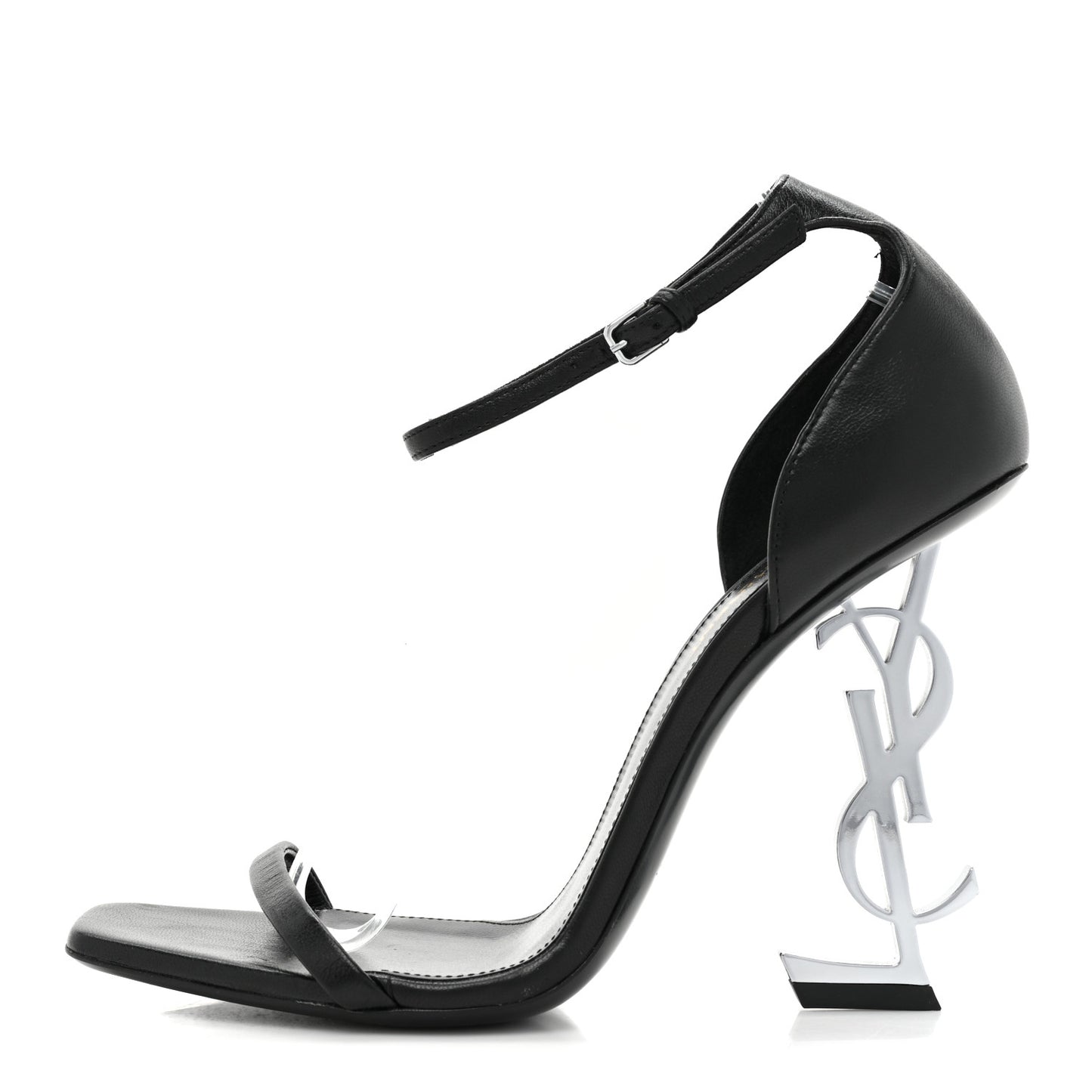 Calfskin Opyum 110 Sandals 38.5 Black Silver