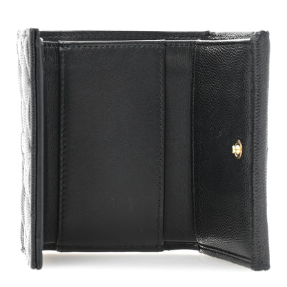 Chanel Caviar Quilted Small Textured CC Flap Wallet Black 5 of 9