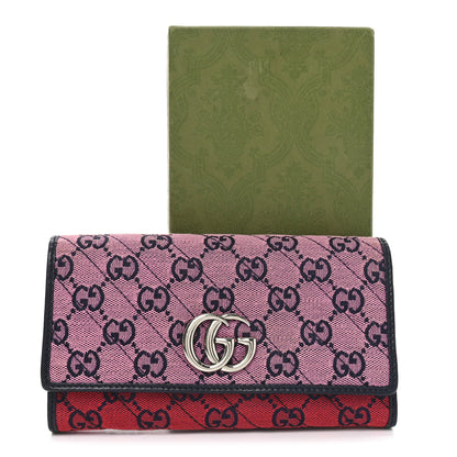 Gucci Monogram Multicolor Matelasse Diagonal GG Marmont Continental Wallet Red Pink Green 8 of 8