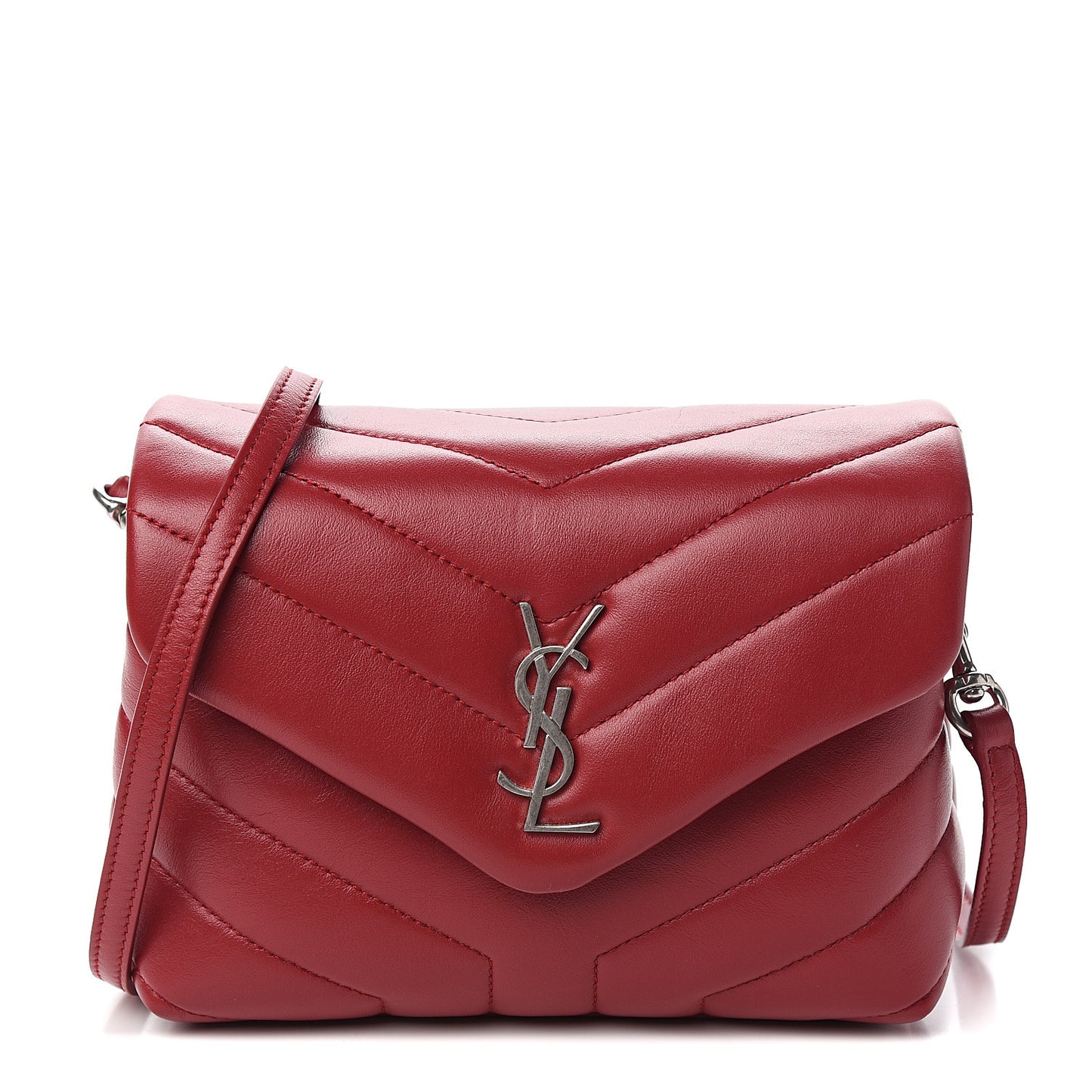 Calfskin Y Quilted Monogram Toy Loulou Crossbody Bag Red