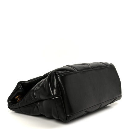 Saint Laurent Lambskin Quilted Small Loulou Puffer Monogram Chain Satchel Black 4 of 11