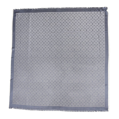 Louis Vuitton Silk Wool Monogram Denim Shawl Blue Clair 1 of 5