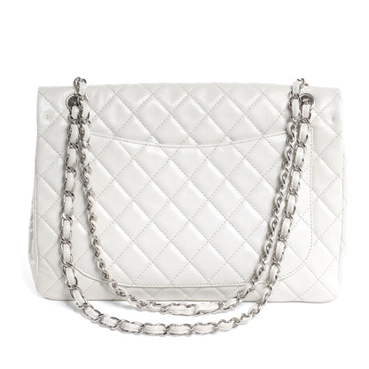 Chanel Washed Caviar Maxi Single Flap White 3 of 8