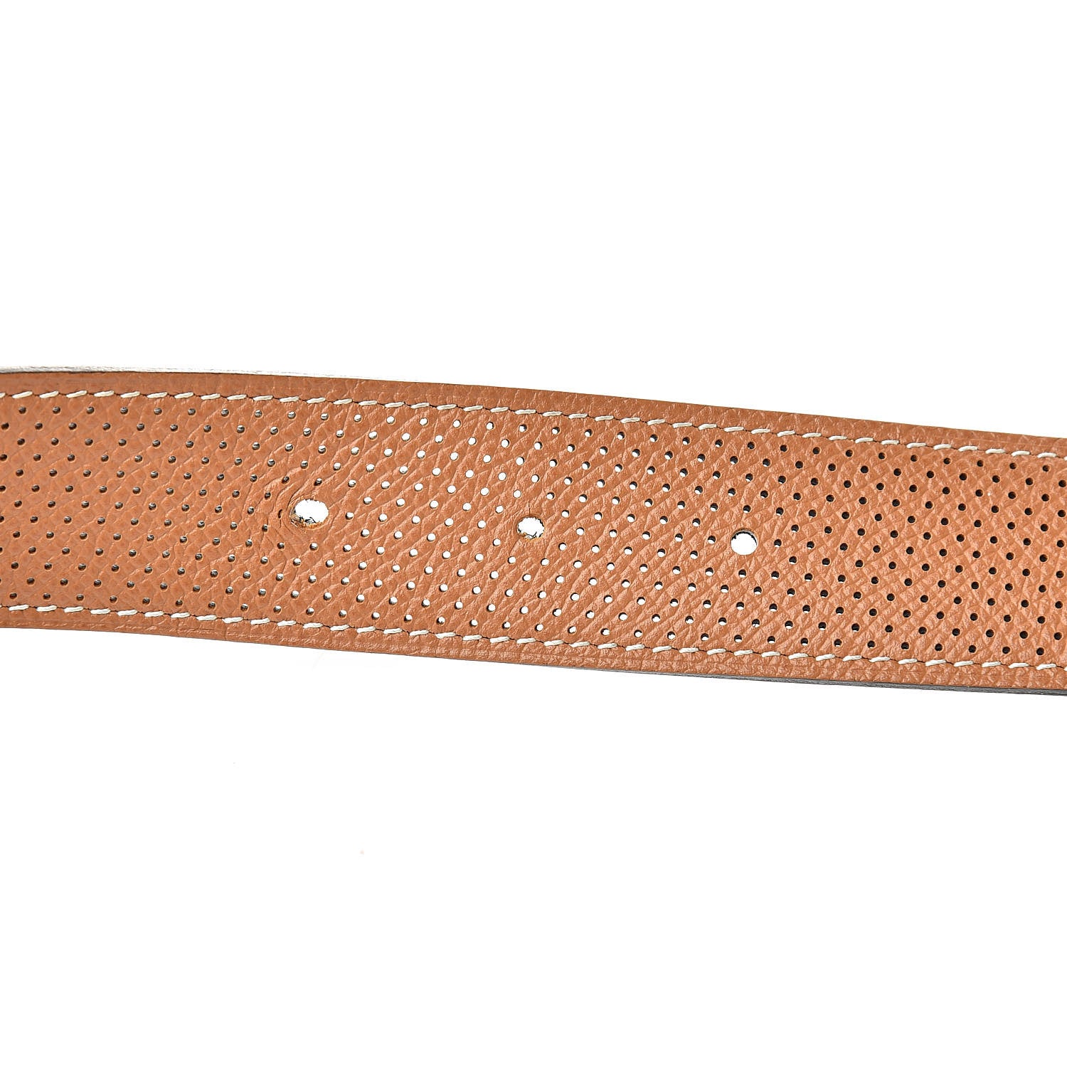 Hermes Epsom Perforated 32mm Belt Strap 80 Black Gold 6 of 10