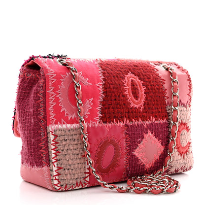 Chanel Tweed Patchwork Jumbo Single Flap Pink 3 of 13