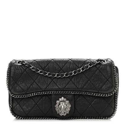 Chanel Distressed Lambskin Medium Leo Lion Flap Black 1 of 10