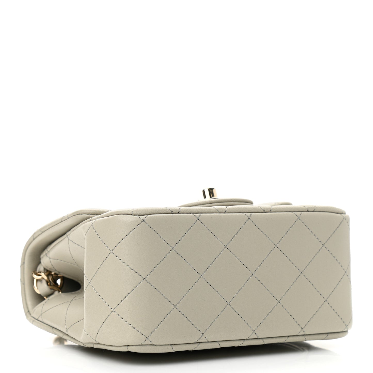 Lambskin Quilted Mini Square Flap Grey