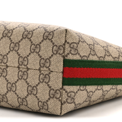 Gucci GG Supreme Monogram Textured Calfskin Web Super Mini Ophidia Shoulder Bag Beige Ebony New Acero 10 of 11