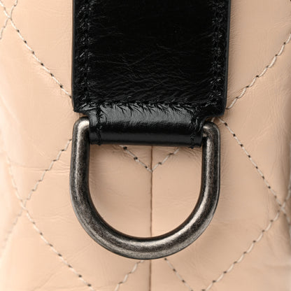 Chanel Aged Calfskin Quilted Small Gabrielle Hobo Beige Black 13 of 13