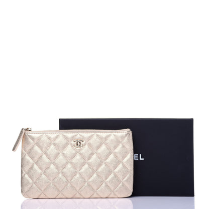 Chanel Metallic Lambskin Quilted Cosmetic Case Gold 11 of 11