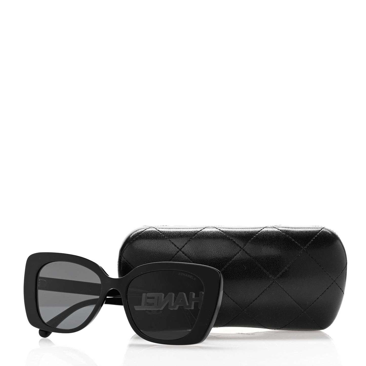 Acetate Strass Square Sunglasses 5422-B-A Black White