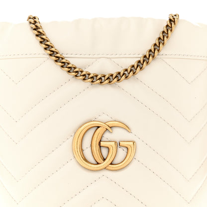 Gucci Calfskin Matelasse Mini GG Marmont 2.0 Bucket Bag White 7 of 11