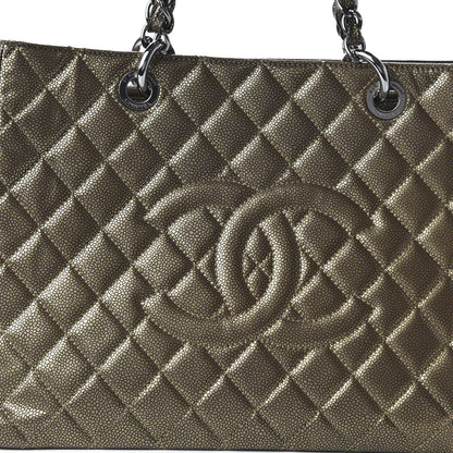 Chanel Metallic Caviar Quilted Grand Shopping Tote GST Bronze 10 of 10