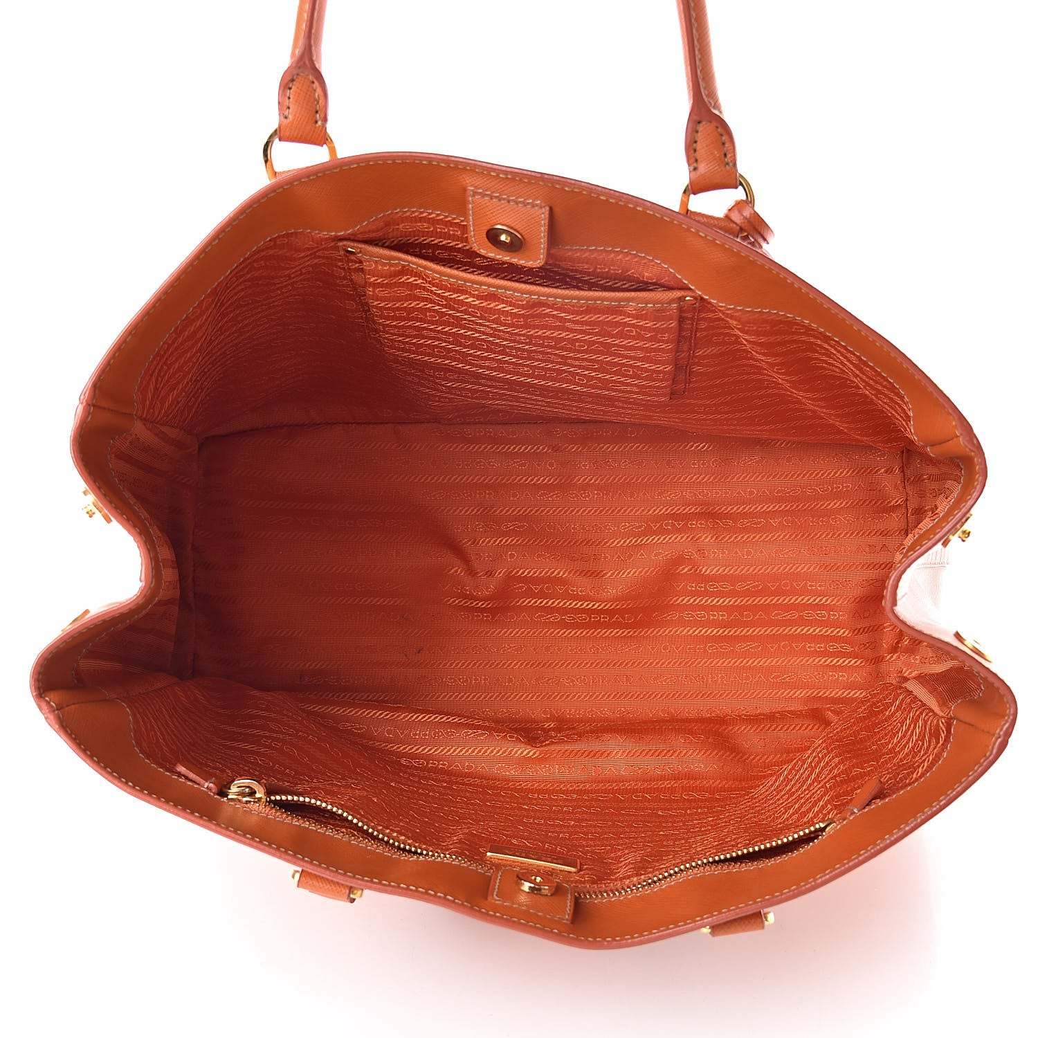 Prada Saffiano Lux Large Tote Papaya 5 of 18