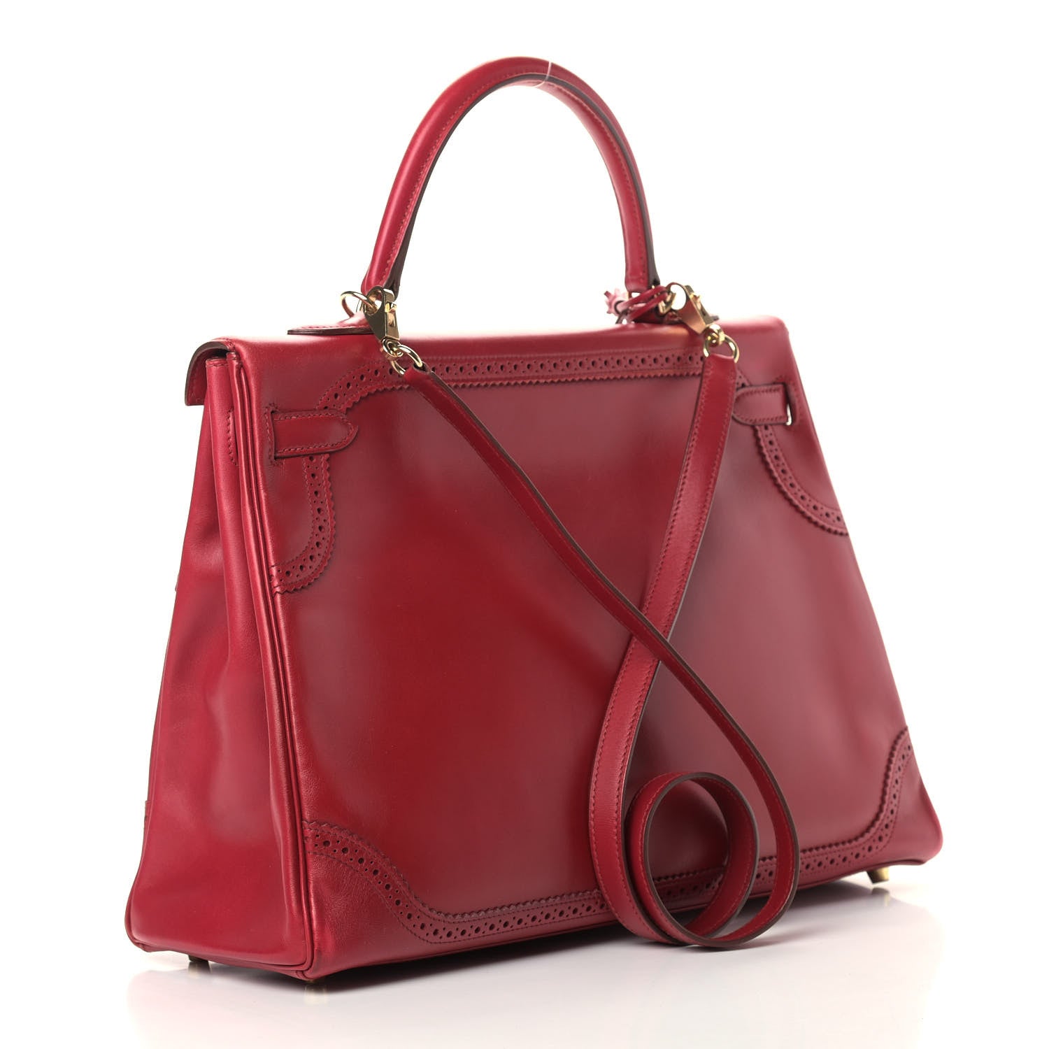 Hermes Tadelakt Ghillies Retourne Kelly 35 Rubis 3 of 12