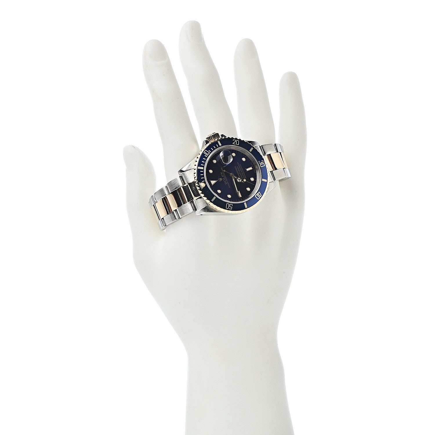 Rolex Stainless Steel 18K Yellow Gold 40mm Submariner Date Watch Royal Blue 16613 2 of 13