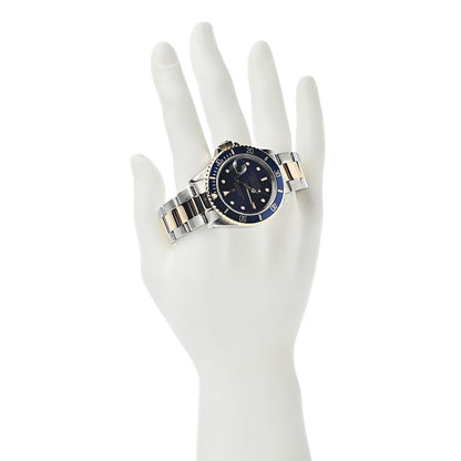 Rolex Stainless Steel 18K Yellow Gold 40mm Submariner Date Watch Royal Blue 16613 2 of 13